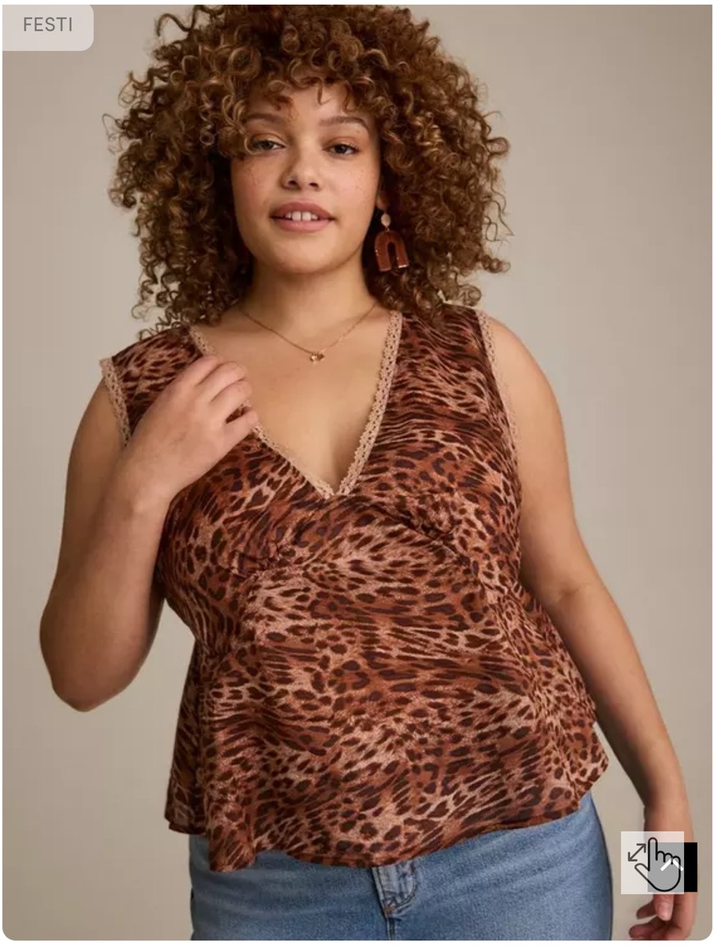 Torrid Festi Cotton Leopard Tie-Back Tank